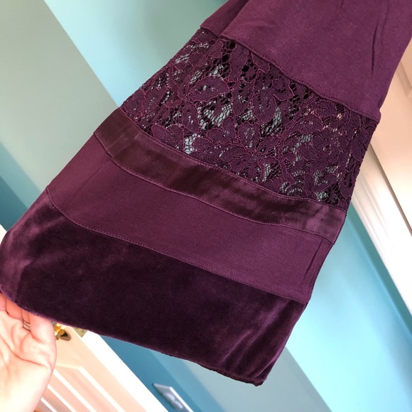 LOFT Velvet Lace Cold Shoulder Top. - Picture 6 of 8